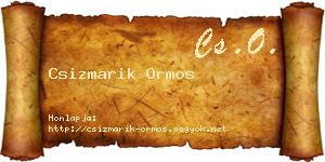 Csizmarik Ormos névjegykártya
